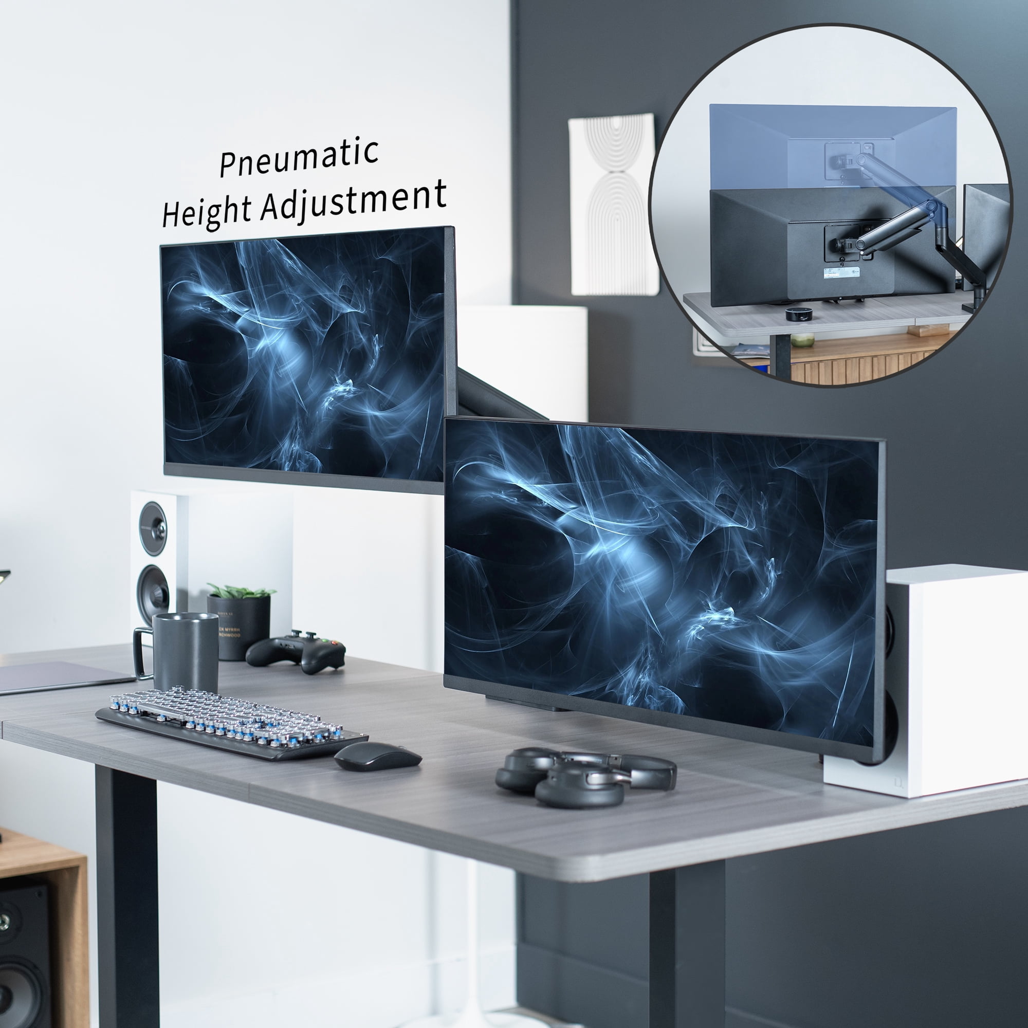 VIVO Mechanical Spring Dual Ultra Wide Monitor Mount, Fits up to 45" Screens