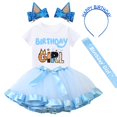 thumbnail image 1 of Conjunto de atuendo para niñas de cumpleaños, camiseta, falda tutú con accesorios, 1 of 7