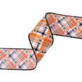 thumbnail image 3 of LaRibbons 2 1/2" Wired Ribbon | "Halloween Plaid" White/Org/Black | 10 Yard Roll, 3 of 5