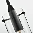 thumbnail image 2 of Naima Matte Black 1-Light Metal & Cylinder Glass Shade Pendant Light, 2 of 5
