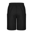 thumbnail image 5 of USNSM (S-5XL) Big and Tall Men's Summer Casual Short with Pocket Hawaiian Print Elastic Waist Drawstring Beach Shorts Black XXL, 5 of 5
