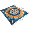 thumbnail image 4 of Orange Blue Tie Dye Spiral Pattern Blanket,Comfortable Soft Lamb Wool Throw Blanket,All Season,Warm Lightweight Blankets for Sofa Bed Couch Living Room Chair,50"x60", 4 of 4