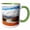 Green/White, variant on 3drose, Alaska, Noatak National Preserve. Arctic Tundra in Autumn Colors., 11oz Two-tone Black Mug