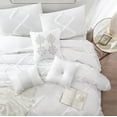 thumbnail image 3 of Nanshing Lucero 7 Piece Interlocking Jacquard Comforter Set, White, King, 3 of 7