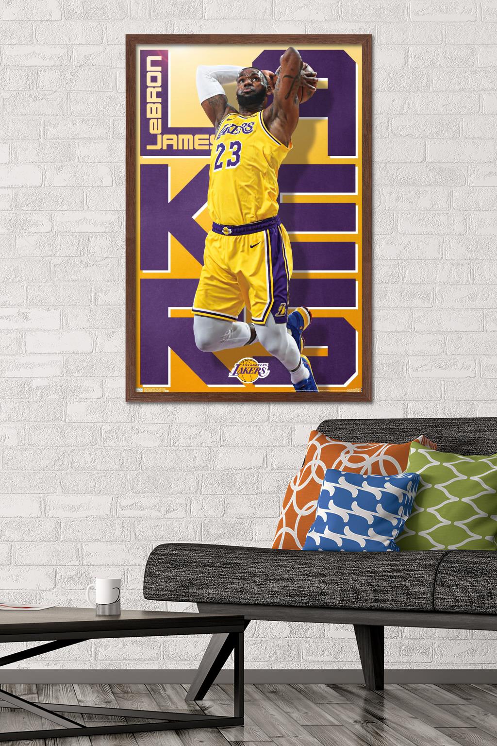 NBA Los Angeles Lakers - Lebron James 19 Wall Poster, 22.375" x 34" Framed