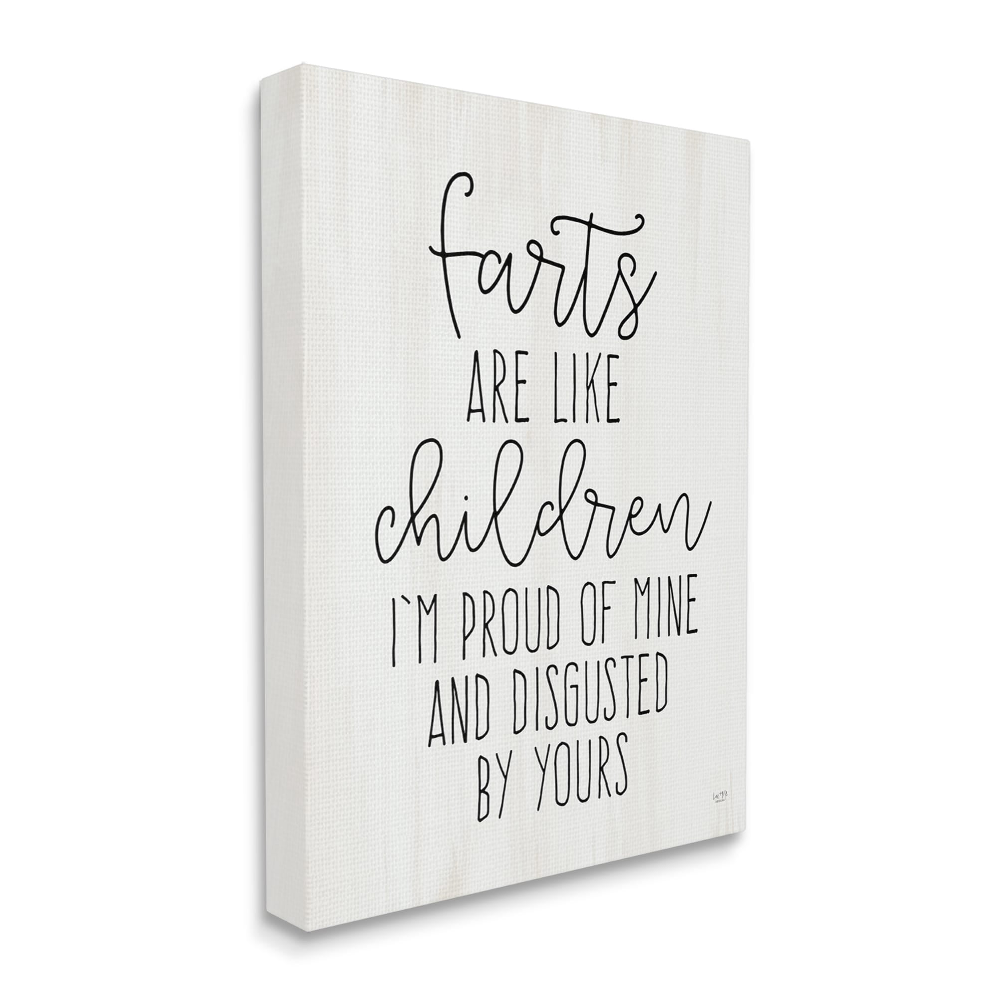 Stupell Farts Like Children Funny Bathroom Typography Painting Gallery Wrapped Canvas Print Wall Art