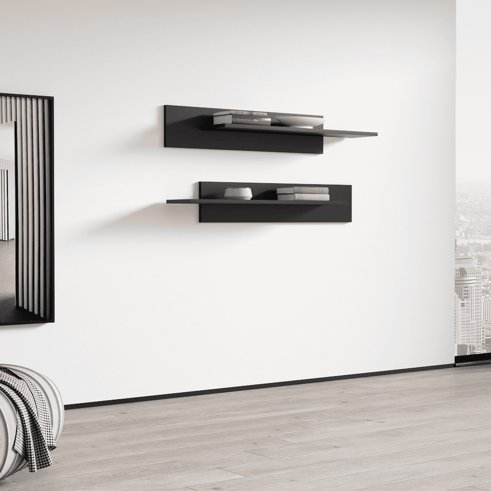 Fly Modular Wall Mounted Floating Shelf (Type-MX) Black
