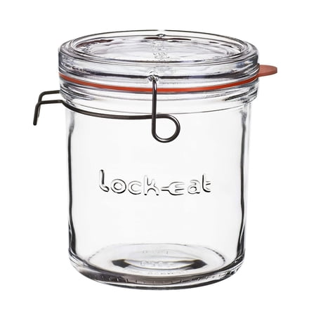 Luigi Bormioli Lock-Eat 3 piece Jar Set 25.25 oz, 50.75 oz, 34 oz, Set of 3, Clear