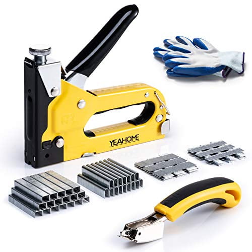 YEAHOME Upholstery Staple Gun Heavy Duty, 4 in 1 Stapler Gun with 6000