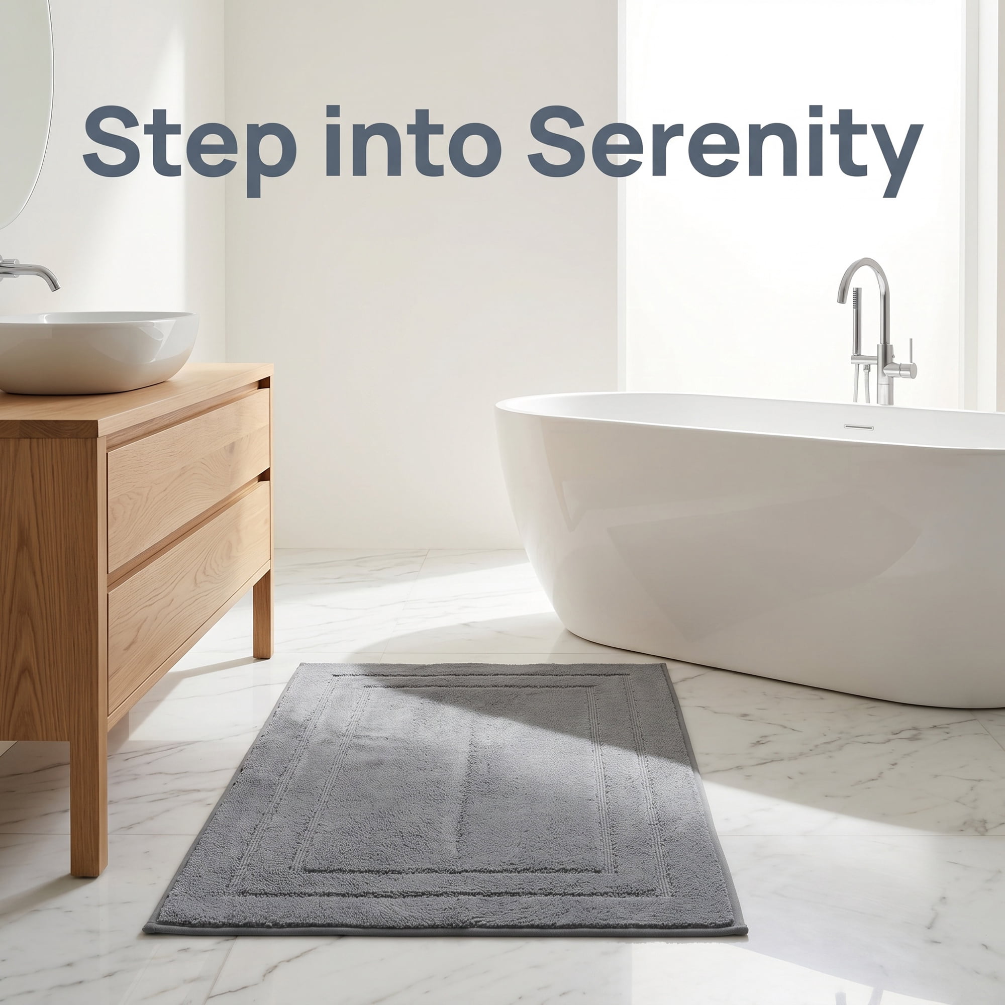Unique Bargains Soft Non Slip Absorbent Shaggy Microfiber Bathroom Rug Gray 24" x 16"