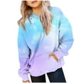 thumbnail image 2 of Jalioing Colorful Hoodies for Girls Oversized Long Sleeve Fashion Sweatshirts with Pocket Teens Pullover Tops, 2 of 4