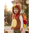 thumbnail image 5 of RUINIXCW Toddler Baby Girl Boy Thanksgiving Turkey Costume Kids Fall Winter Warm Fleece Vest Jacket Little Girl Boy Sleeveless Hooded Zip Up Jacket Coat, 5 of 10
