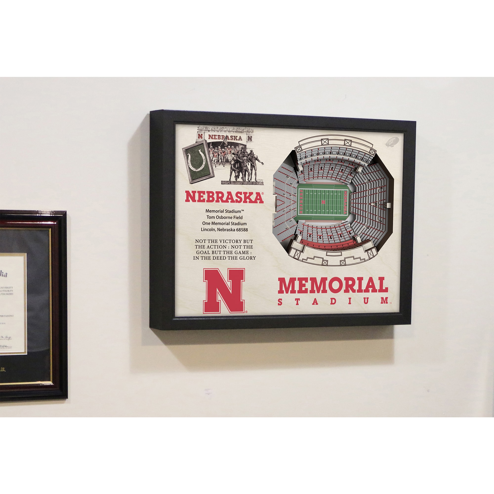 IDNA Nebraska Huskers 25.5" x 19.5" Memorial Stadium Stadium Views Wall Art