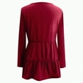 thumbnail image 4 of WUANDIXFA Robe de Maternité pour Femme Robe de Maternité Confortable Douce à la Mode Couleur Unie Robe de Maternité à Col Rond Bordeaux,2TG, 4 of 6