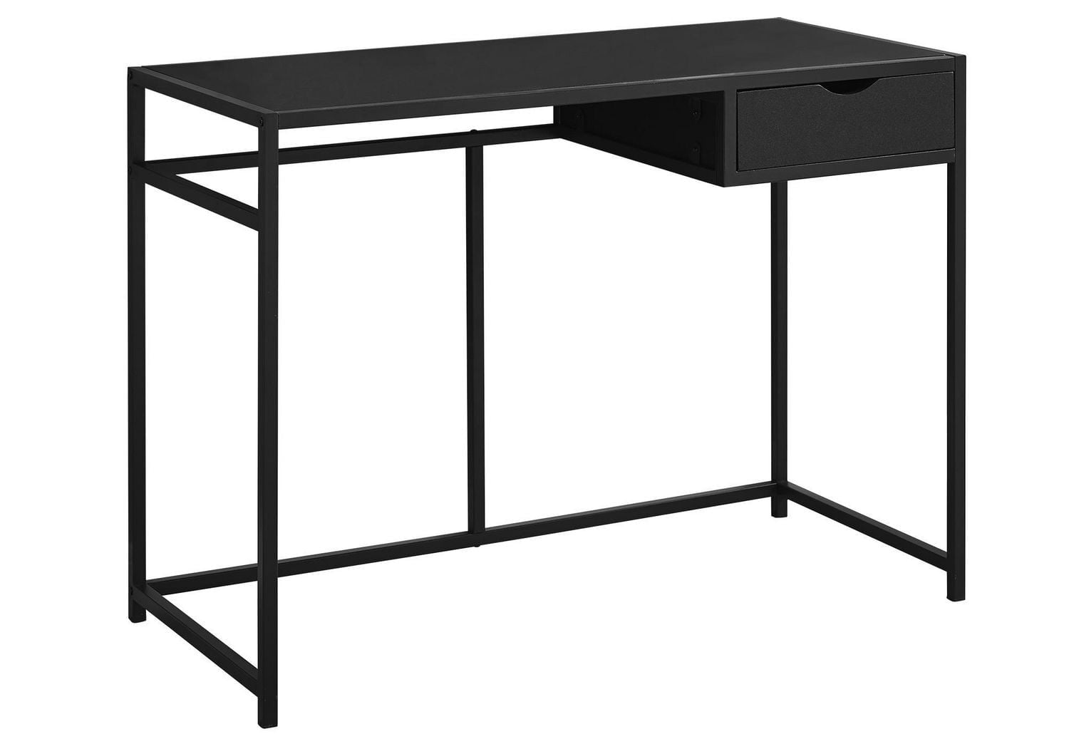 Monarch Specialties Bureau, Bureau À Domicile, Ordinateur Portable, Tiroir De Rangement, 42"l, Travail, Métal, Stratifié, Noir, Contemporain, Moderne
