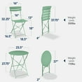 thumbnail image 3 of Best Choice Products 3-Piece Small Bistro Set, Folding Patio Furniture Set of 2 Chairs and Table - Sage, 3 of 9
