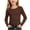 Coffee, variant on NORO ARK Girls Ribbed Long Sleeve Top (5-13) Crew Neck Stretch Polyester Undershirt Red Size 7