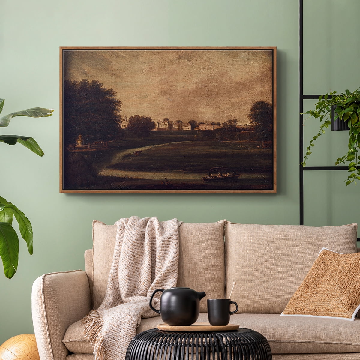 Vintage Landscape-CCCXVI By Wexford Home Framed in Walnut Wood Gallery Wrapped Canvas 17 in. x 25 in.