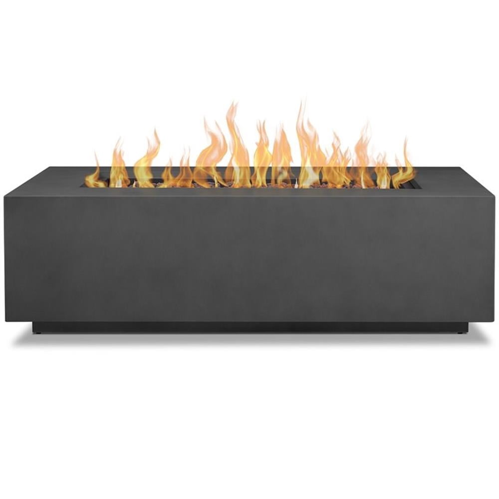 Afuera Living Powder-Coated Stainless Steel Slate Rectangular Fire Table 50,000 BTU 50"x32"x15" Unassembled