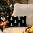 thumbnail image 3 of Christmas Pillow Covers 12x20 inch Christmas Tree Decorative Black Throw Pillow Covers Winter Famliy Decoration for Home Couch 040, 3 of 6