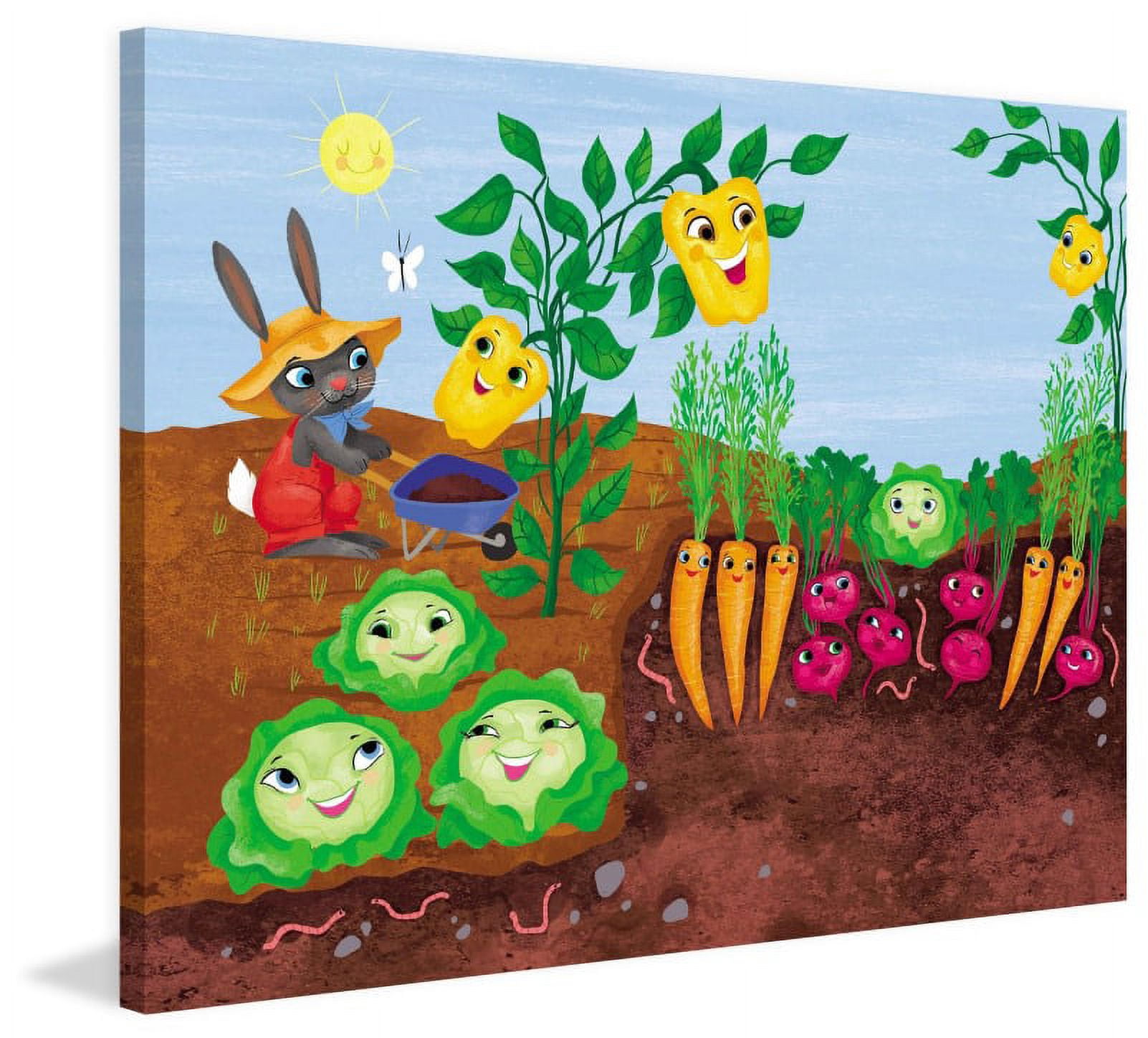 Marmont Hill "Happy Garden" by Curtis Painting Print on Canvas