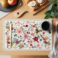 thumbnail image 2 of Watercolor Flowers Placemats Set of 4, Farmhouse Spring Floral Botanical Placemats for Dining Table, Place Mats for Kitchen Tabletop, Waterproof Wipeable Dining Table Mats Set, 2 of 9