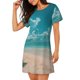 thumbnail image 2 of Disketp Shopping Cart On Tropical Beach para Camisón Corto de Manga Corta para Mujeres, Camisón Cómodo con Escote Redondo, Bonito y Confortable, 2 of 6