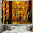 thumbnail image 2 of Fenyluxe  Fall Tapestry Wall Hanging Maple Forest in Autumn Wall Tapestry Maple Leaves Tapestry Autumn Natural Wall Blanket Wall Art Tapestry for Bedroom Living Room Dorm Wall Decor 40x30inch, 2 of 6