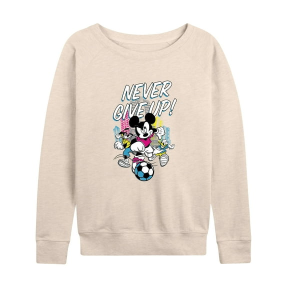 Disney - Never Give Up - Women's Lightweight French Terry Long Sleeve Shirt