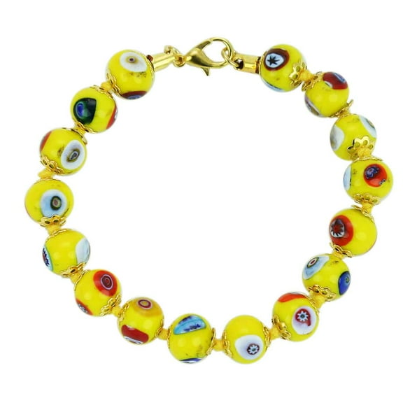 GlassOfVenice Murano Glass Mosaic Bracelet - Yellow