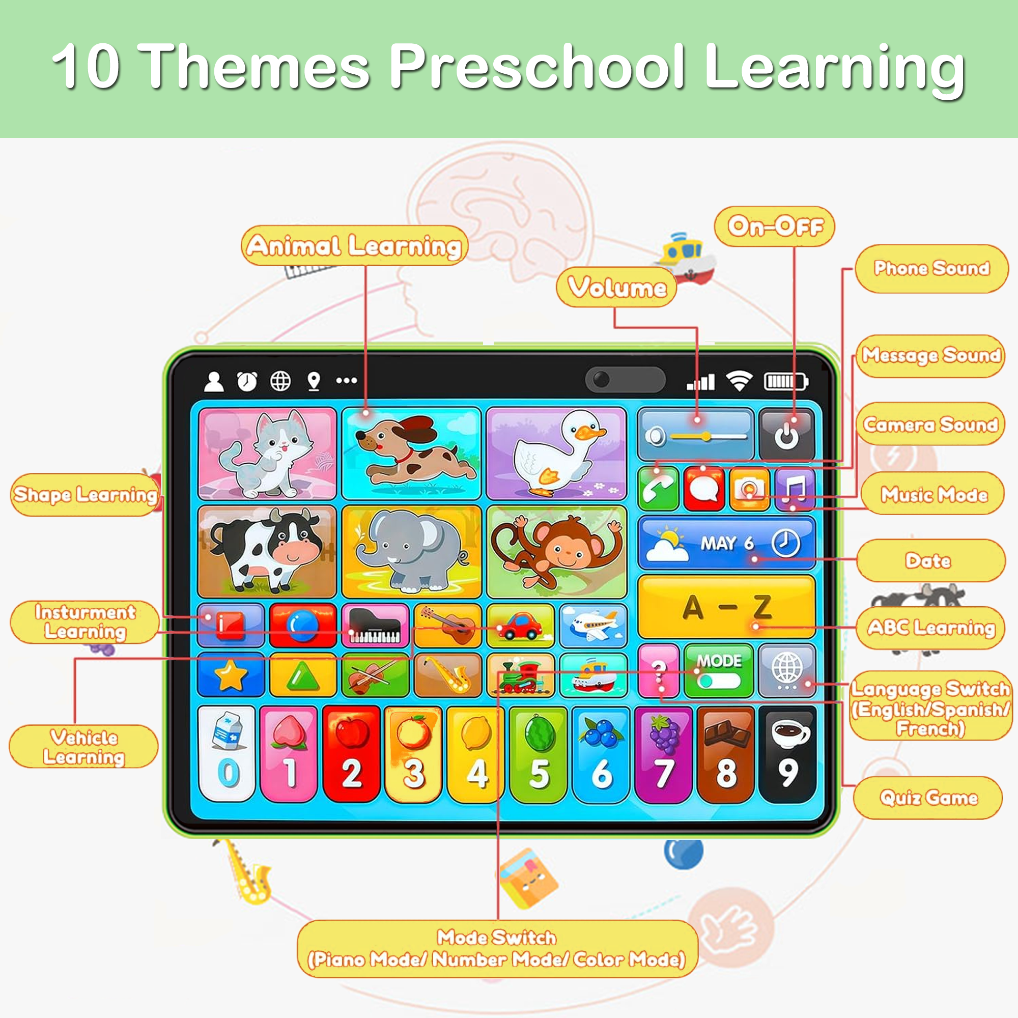 Richgv Trilingual Kids Learning Tablet photo 4