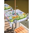 thumbnail image 3 of Square Outdoor Tablecloth With Umbrella Hole And Zipper– Happy Easter Trucks Waterproof Patio Table Cover for Party, Picnic, Backyard, 54"x54" , Eggs Flowers Butterflies Purple Plaid, 3 of 8