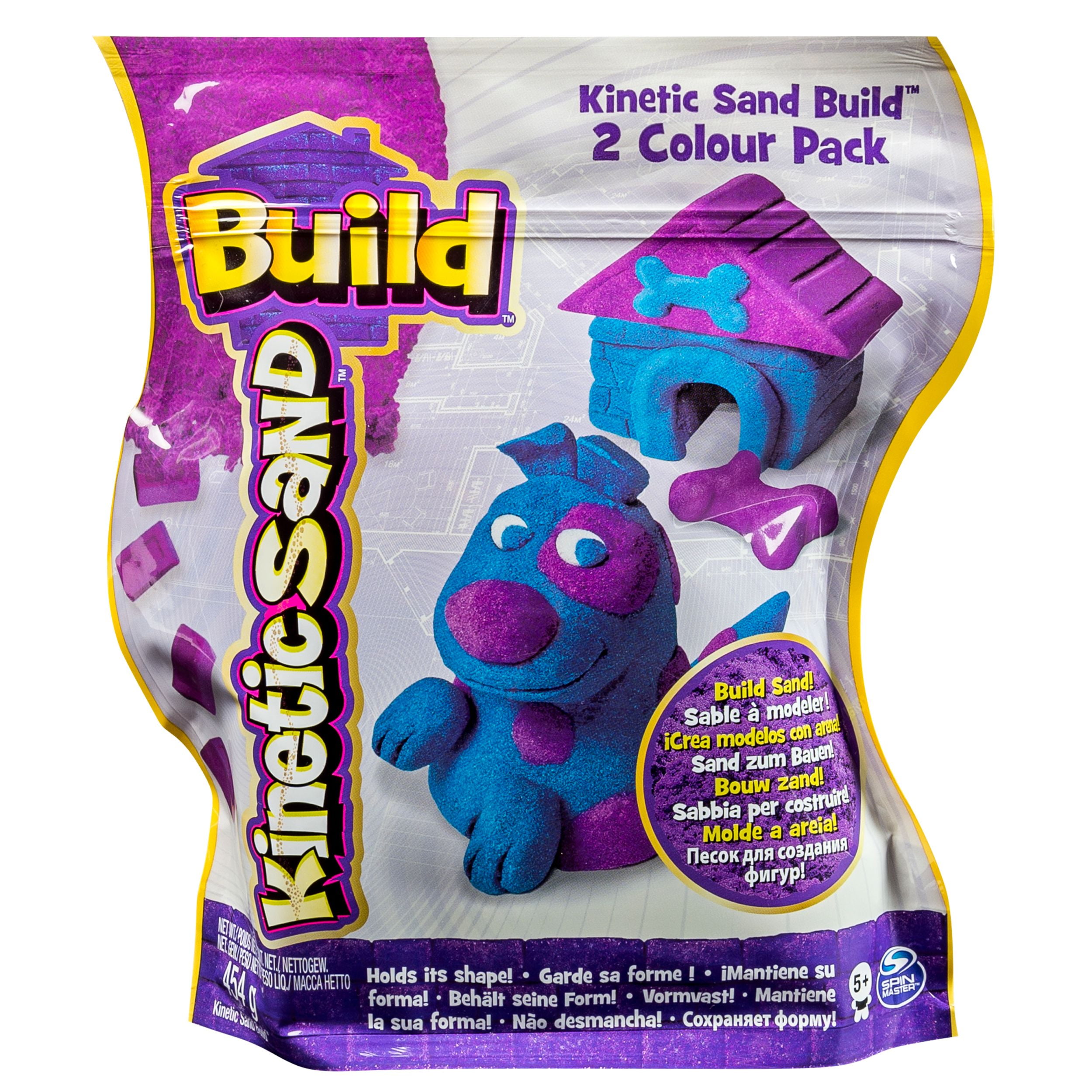 New kinetic sand construction green blue pink white or purple 2 colour packs 