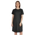 thumbnail image 1 of Inkmeso Robe T-Shirt d'Été Décontractée Unie pour Femmes, Coupe Ample, Tunique à Manches Courtes, Robe de Nuit, 1 of 7
