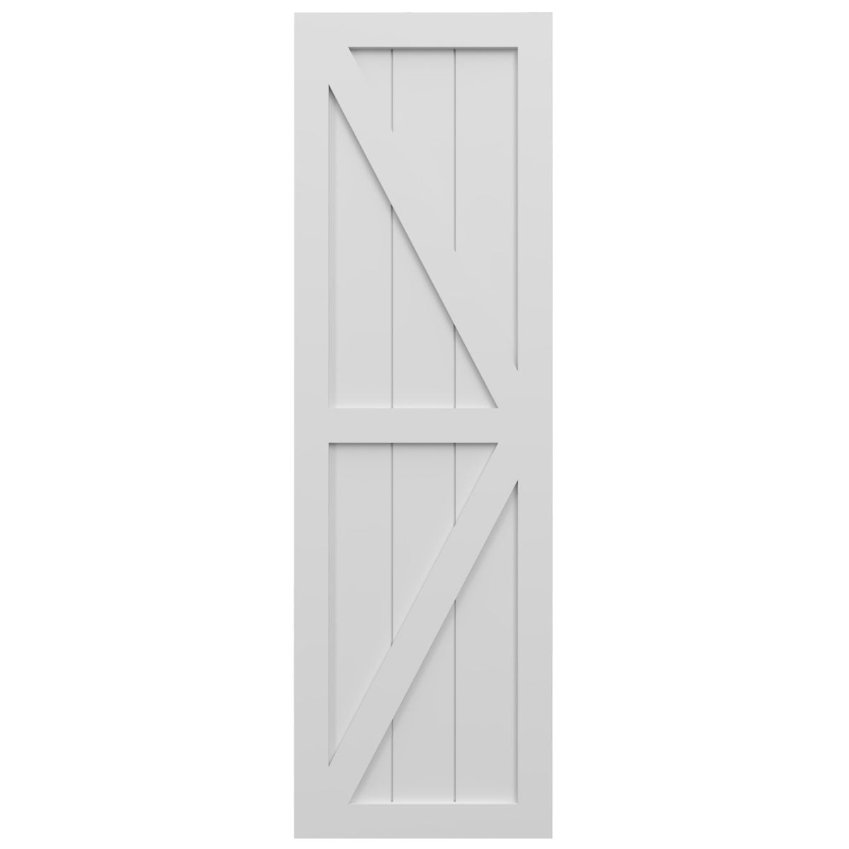 Ekena Millwork 15"W x 79"H True Fit PVC Two Equal Panel Farmhouse Fixed Mount Shutters w/ Z-Bar, White (Per Pair - Hardware Not Included)