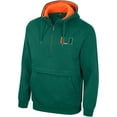 thumbnail image 2 of Men's Colosseum Green Miami Hurricanes Half-Zip Hoodie, 2 of 3