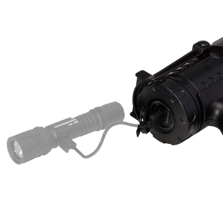 browning crossfire usb rechargeable flashlight 1AA-USB White LED Black Body Flashligh Atlantic Knife Company Browning Lampe de poche Pro