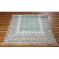 thumbnail image 4 of Casavani Hand Woven Dining Room Cotton Kilim,Green 3x3 feet, 4 of 6