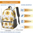 thumbnail image 2 of 17 Inch Lightweight Backpack,PVC Waterproof Oxford Fabric, Ergonomically Designed, with Large Capacity, Sunflower Print, 2 of 4