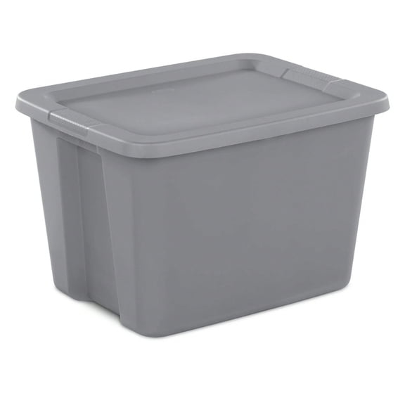 18 Gallon Plastic Storage Bin, 2-Pack Large Tote Container with Snap-on Lid