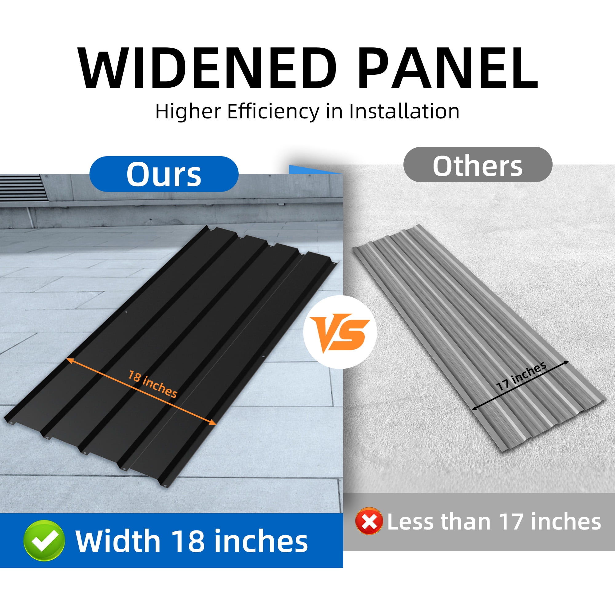Miniyam 25 pcs 73" x 18" Metal Roof Panel for Carport, Gazebo Roof, Exterior Siding, Tool Shed Roof, Chicken Coop Roof, Carport Roof, House Roof
