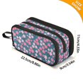 thumbnail image 4 of FORMRS Pencil Case with 3 Compartments School Large Capacity Zipper Pen Pouch Stationery Organizer, Pink Vibrant Flowers Pattern, 4 of 8