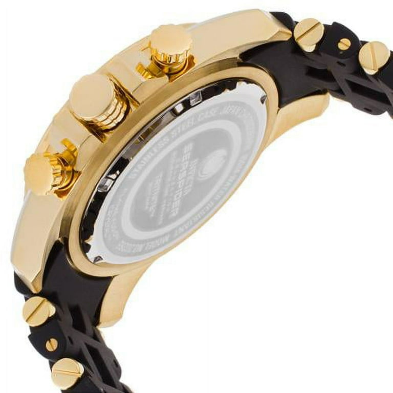 Invicta Men's cheapest Watch 20285 Sea Spider Quartz Chronograph Gold Black Dial Rubber