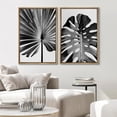 thumbnail image 2 of IDEA4WALL Framed Canvas Print Wall Art Set Tropical Leaf & Monstera Jungle Leaf Illustration Modern Art Decor Bohemian Nature Botanical Art for Living Room, Bedroom, Office - Natural 24"x36"x2, 2 of 5