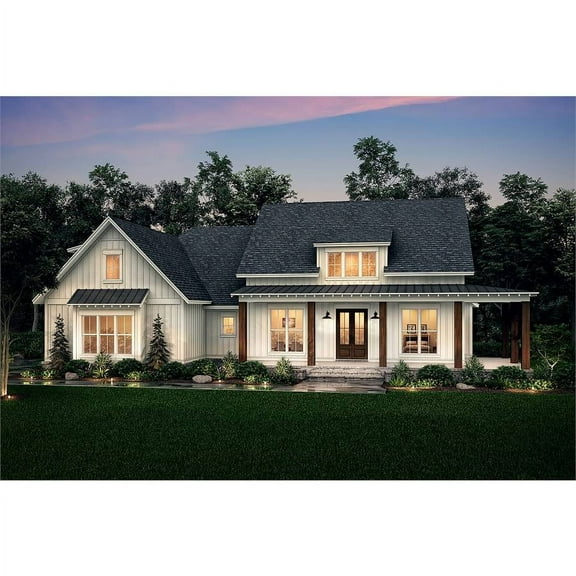 The House Designers: THD-8517 Builder-Ready Blueprints to Build a Charming One-Story Farmhouse Plan with Crawlspace Foundation (5 Printed Sets)