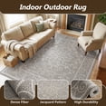 thumbnail image 4 of SIXHOME Outdoor Rugs 5'x7' Patio Rug Bohemian Floral Indoor Outdoor Rugs Polypropylene Washable Non Shedding, Easy Clean, Waterproof, Durable Outdoor Carpet for Porch Balcony Deck Neutral Gray, 4 of 8