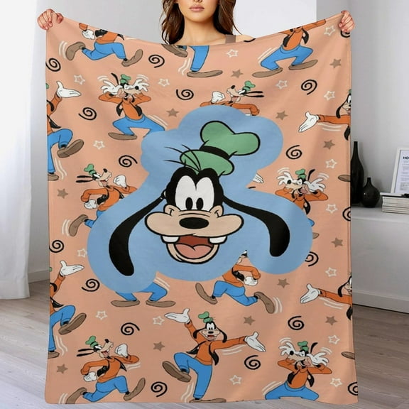 Goofy Cartoon Blanket, Soft Cozy Fluffy Plush Throw Blanket for Boys Girls Young Adults, Warm Flannel Blanket for Living Room Bedroom Couch Bed 30"x40"