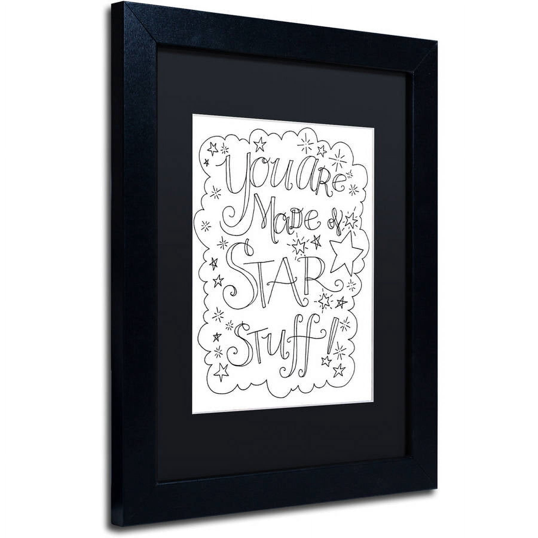 Trademark Fine Art "Star Stuff" Canvas Art by Elizabeth Caldwell, Black Matte, Black Frame