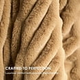 thumbnail image 4 of EVERGRACE Luxurious Soft Faux Rabbit Fur Throw Blanket, Cozy Fuzzy Plush Warm Throws for Couch Bed Sofa Chair Home Decor, Ruched Bubble Fluffy Blanket with Reversible Velvet, 50"" x 60"", Camel, 4 of 8