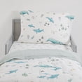 thumbnail image 3 of Cotton Muslin Toddler Bedding 3 Piece Set - Whales, 3 of 9